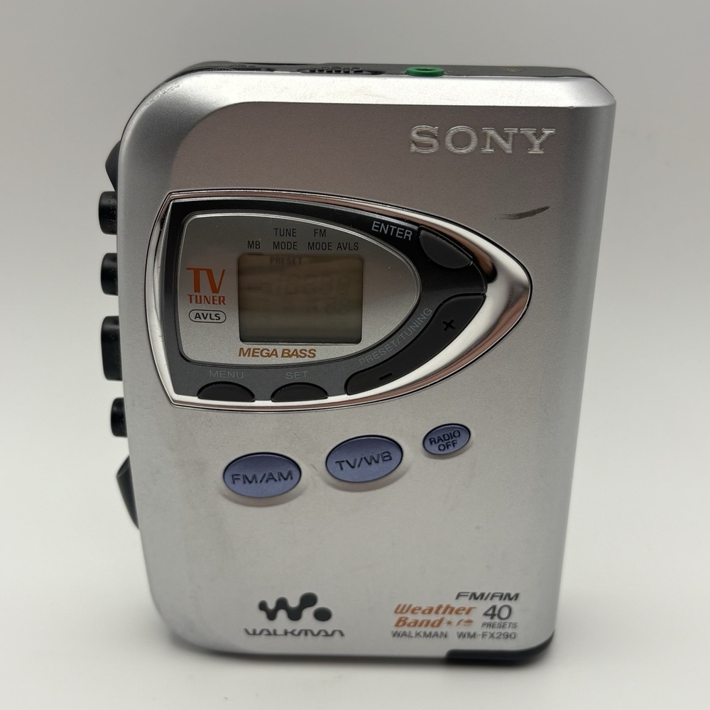 Sony Walkman WM-FX290 AM/FM Weather Band Cassette Player Tested Working Silver